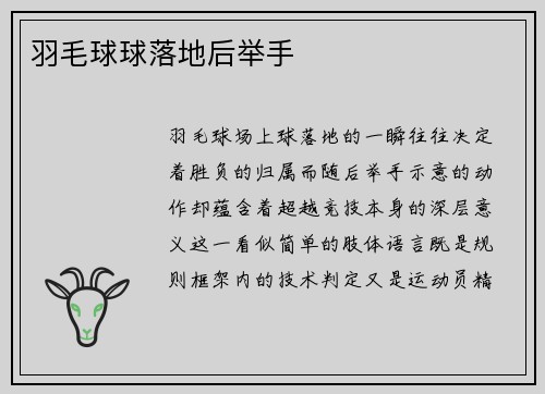 羽毛球球落地后举手
