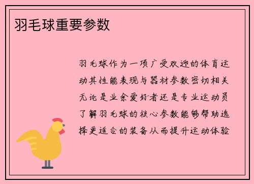 羽毛球重要参数